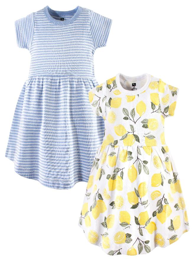 Hudson Baby Girl's Cotton Dresses, Lemons, 18-24 Months - Image 4