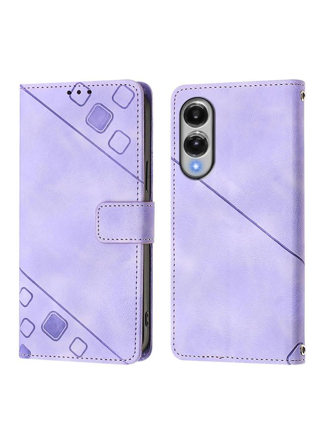 S-TOP Case For Samsung Galaxy S25 Edge 5G Skin-feel Embossed Leather Phone Case - Image 2