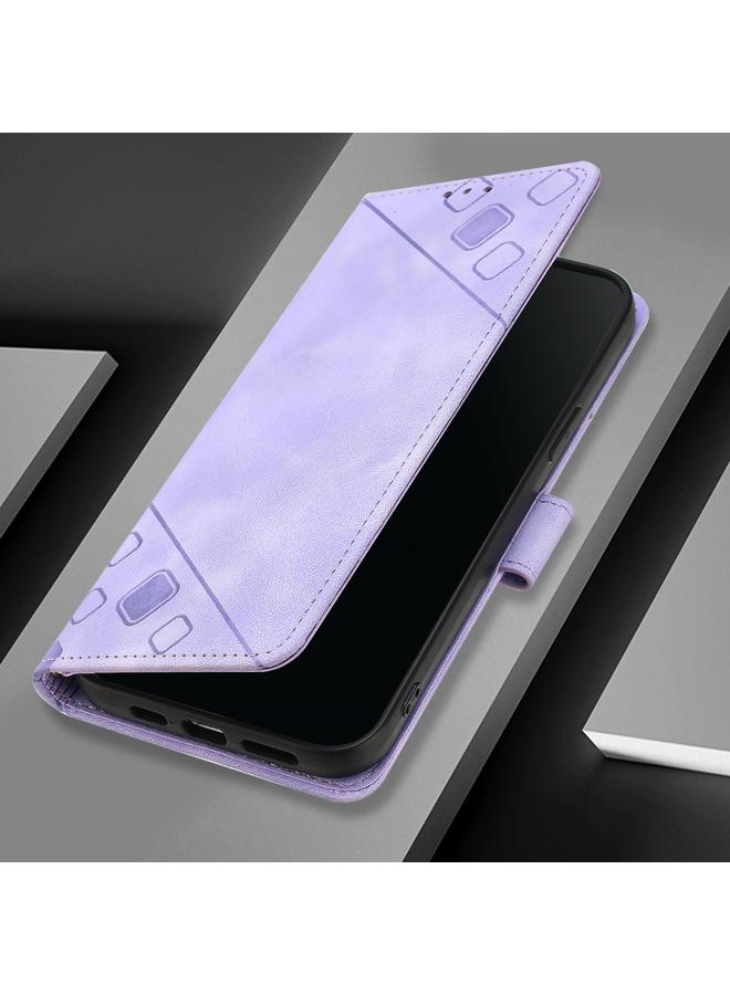 S-TOP Case For Samsung Galaxy S25 Edge 5G Skin-feel Embossed Leather Phone Case - Image 3