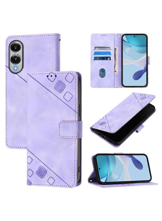 S-TOP Case For Samsung Galaxy S25 Edge 5G Skin-feel Embossed Leather Phone Case - Image 1