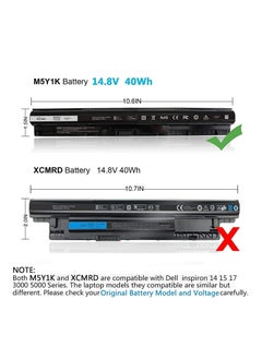 Ntech بطارية كمبيوتر محمول NTECH 14.8 فولت 40 وات في الساعة M5Y1K لأجهزة Dell Inspiron 15 5000 3000 Series 5559 5566 5558 5555 17 5758 5759 5755 5551 3551 3552 3558 14 3451 3452 5458 P51F P47F P63F P64G GXVJ3 453-BBBP HD4J0 WKRJ2  - Image 3