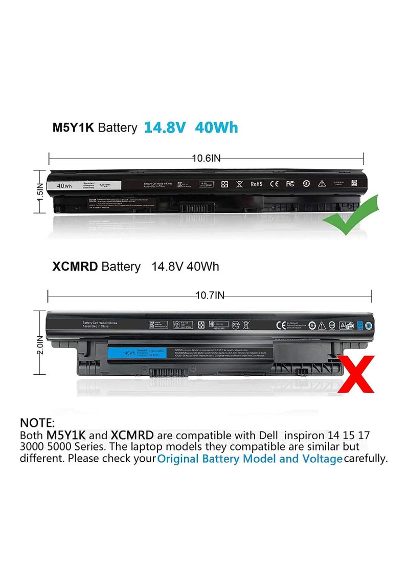 Ntech NTECH 14.8V 40Wh M5Y1K Laptop Battery for Dell Inspiron 15 5000 3000 Series 5559 5566 5558 5555 17 5758 5759 5755 5551 3551 3552 3558 14 3451 3452 5458 P51F P47F P63F P64G GXVJ3 453-BBBP HD4J0 WKRJ2  - Image 3