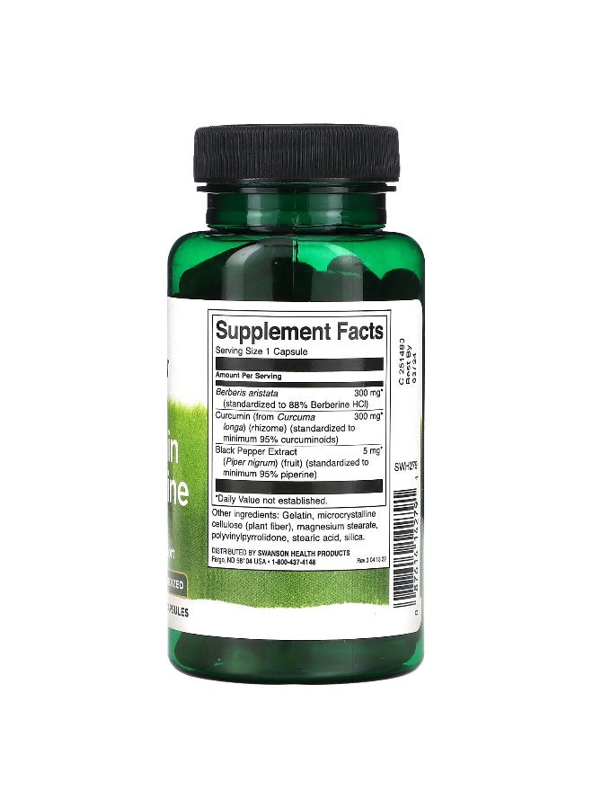 SWANSON سوانسون، كركمين و بيربرين مع فلفل أسود، 60 كبسولة - Image 2