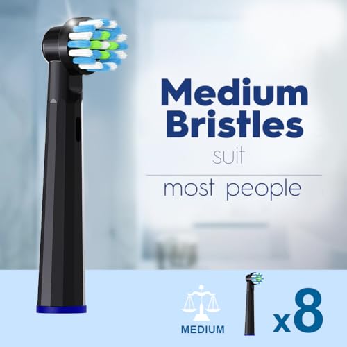 MOFELE Replacement Heads Compatible with Braun Oral B Pro 1000, Genius X, Smart 1500 Electric Toothbrush, 8 Pcs Precision Brush Heads Refills Compatible with Oral B (Black) - Image 3