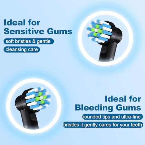 MOFELE Replacement Heads Compatible with Braun Oral B Pro 1000, Genius X, Smart 1500 Electric Toothbrush, 8 Pcs Precision Brush Heads Refills Compatible with Oral B (Black) - Image 4