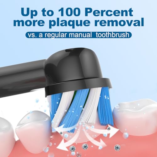 MOFELE Replacement Heads Compatible with Braun Oral B Pro 1000, Genius X, Smart 1500 Electric Toothbrush, 8 Pcs Precision Brush Heads Refills Compatible with Oral B (Black) - Image 5