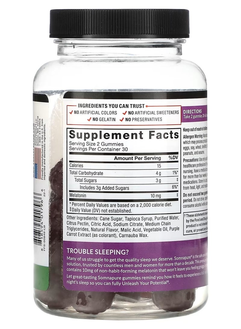 فوريس فاكتور أقراص مضغ ميلاتونين رائعة المذاق،يساعد على النوم والاستيقاظ بنشاط ، 10 ملجم، 60 علكة (5 ملجم لكل علكة) - Image 2