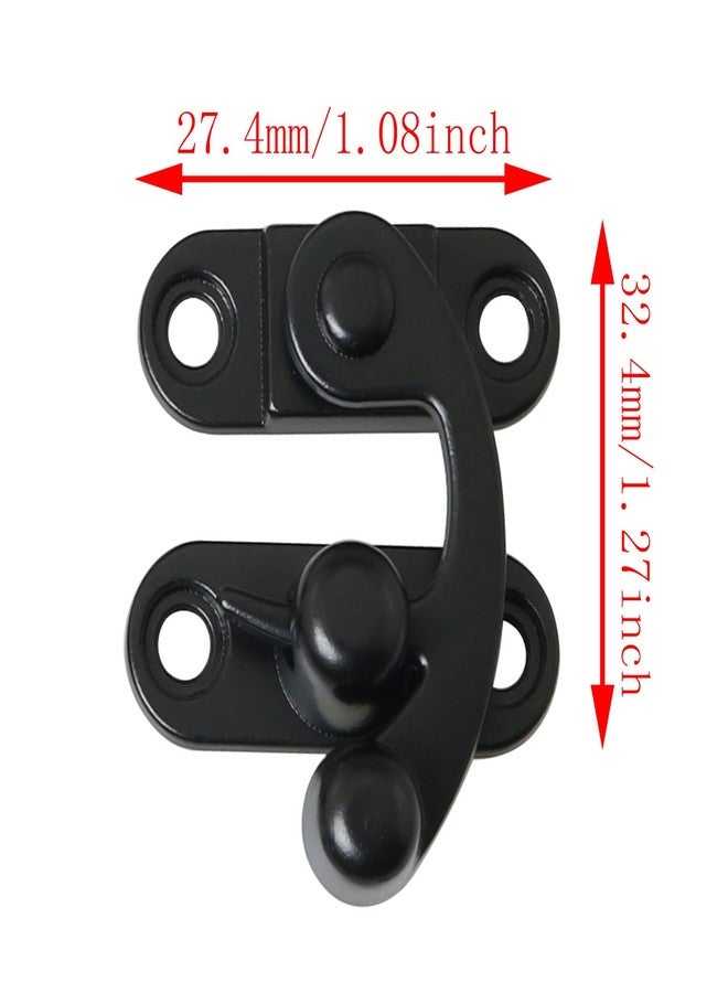 DGBRSM 2pcs Antique Hook Hasp Latch Black Padlock Hasp Hook Lock for Jewelry Box Cabinet Toolbox Suitcase - Image 2