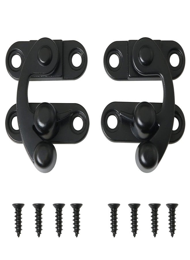 DGBRSM 2pcs Antique Hook Hasp Latch Black Padlock Hasp Hook Lock for Jewelry Box Cabinet Toolbox Suitcase - Image 1