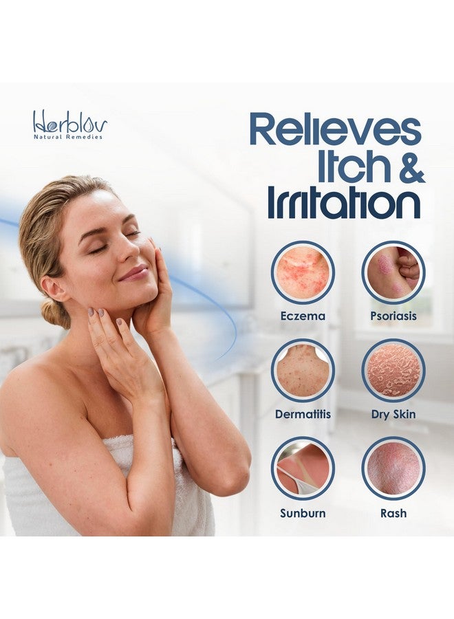 هيربلوڤ صابون الإكزيما للوجه والجسم - علاج طبيعي بالكامل لالتهاب الجلد والصدفية، لتخفيف حكة البشرة الحساسة الجافة - لطيف على البشرة، مزيل للسموم، معالج، مضاد للحكة، غسول الشوفان وحليب الماعز للأطفال والكبار - Image 2