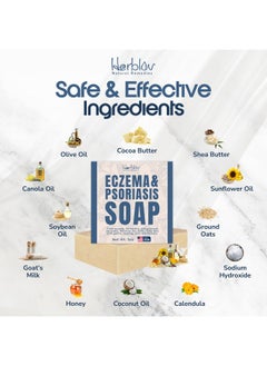 Herblov Eczema Soap Bar for Face and Body - All Natural Dermatitis, Psoriasis Treatment for Dry Itchy Sensitive Skin Relief - Gentle Detoxifying, Healing, Anti-Itch, Oatmeal Goat Milk Wash for Kids, & Adults  - Image 5