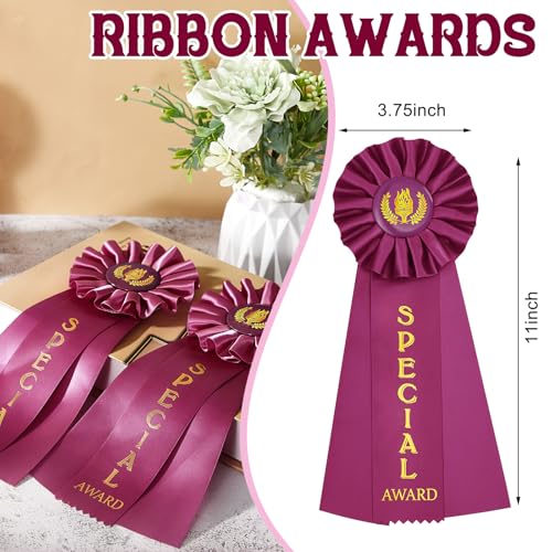 Geosar 6 Pcs Special Award Ribbons with Event Card and String Purple Place Ribbons Participation Ribbon Achievement Prize Ribbons for Kids School Competition Contests Sports Event Office Team - Image 3