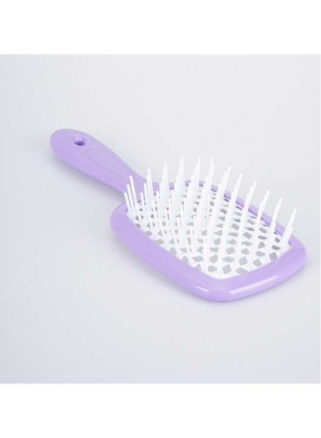 Beauenty Hollow massage big curved comb dry and wet comb styling curly hair straight comb fluffy mesh comb/purple