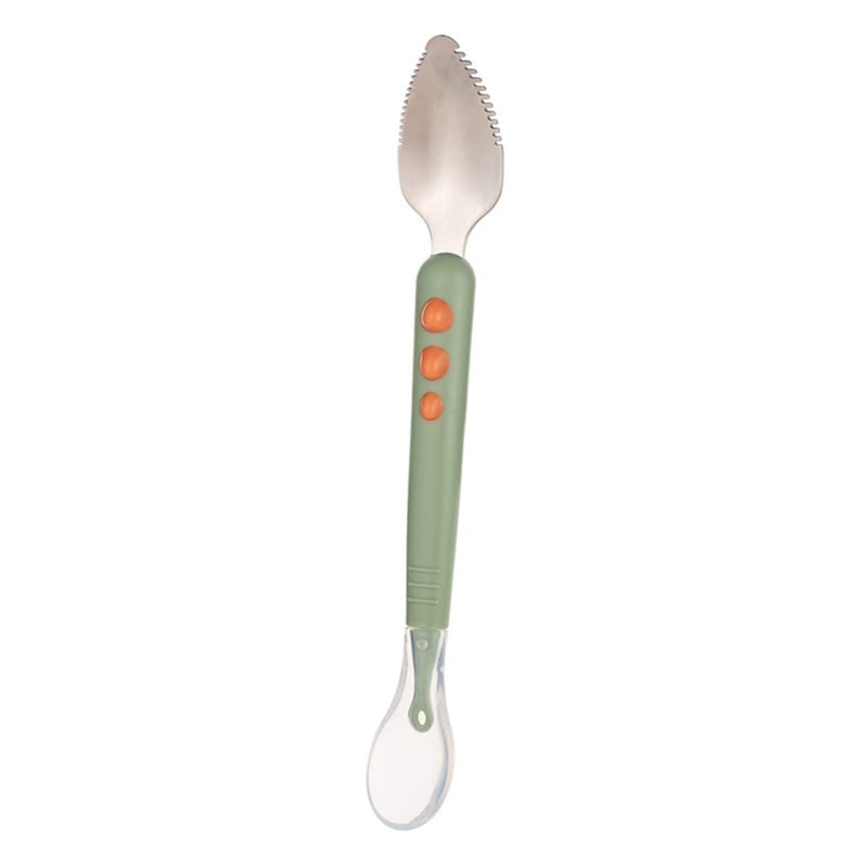 Double Head Silicone Baby Spoon Soft Fruit Puree Scraper Ergonomic Grip Feeding Supplies - Image 2