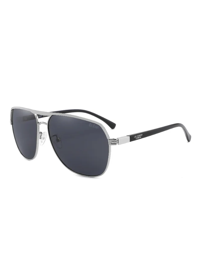 Lee Cooper Polarized Sunglasses Silver Frame Smoke Mirror Lens 60mm  - LC1016C03