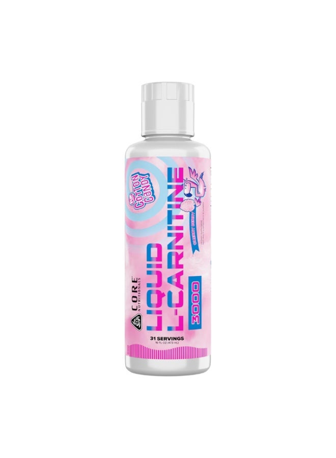 Liquid L-Carnitine 3000, Pre Workout, Support Fat Metabolism, Stimulant Free Energy - Fun Sweets Cherry Berry