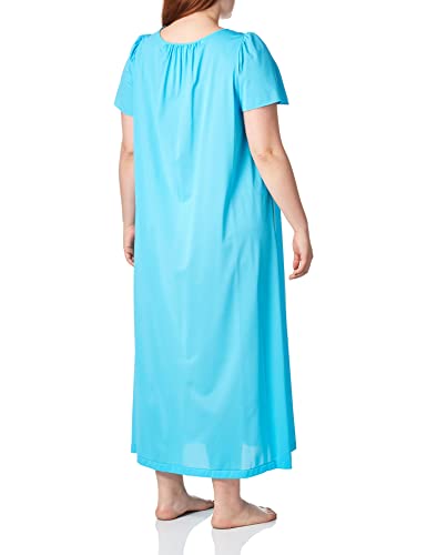 Shadowline Women's Petals 53 Inch Short Flutter Sleeve Long Gown, Turquoise, Small - Image 2