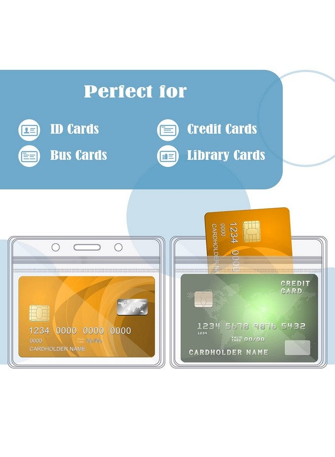 Zonon 150 Pieces Id Card Name Badge Holder Clear Plastic Horizontal Name Badge Id Card Holders Transparent Pvc Card Sleeve Pouch For Office School Card Travel Waterproof (3.35 X 3.94 Inch)  - Image 5