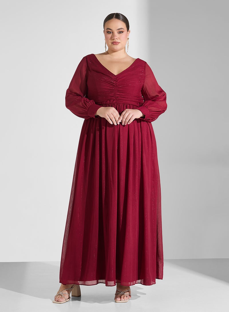 Khizana Shirred Chiffon Dress - Image 1