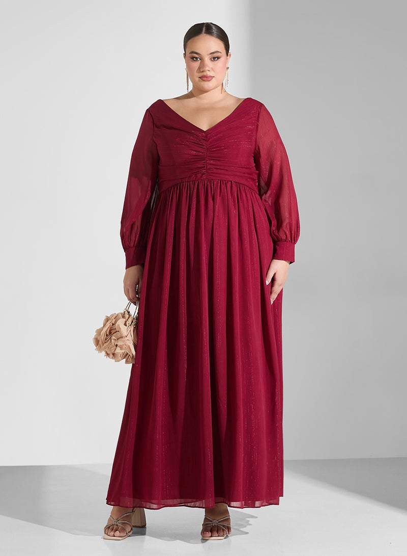 Khizana Shirred Chiffon Dress - Image 4