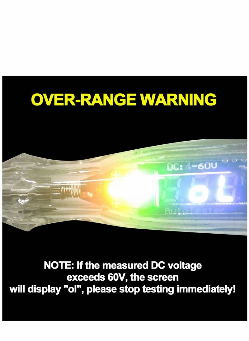 Y&D - Premium LED Bulb Automotive Circuit Tester, 4-60V Test Light with 102 Inch PU Extended Spring Wire, Sharp Hard Steel Probe Vehicle Circuits Low DC Voltage Tester - Image 1