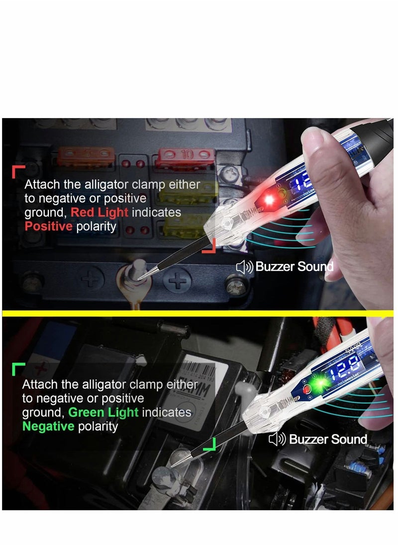 Y&D - Premium LED Bulb Automotive Circuit Tester, 4-60V Test Light with 102 Inch PU Extended Spring Wire, Sharp Hard Steel Probe Vehicle Circuits Low DC Voltage Tester - Image 1