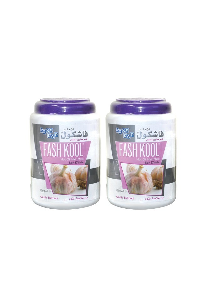 كريم حمام زيت للشعر فاشكول بخلاصة الثوم 1500 مل - 2 قطع