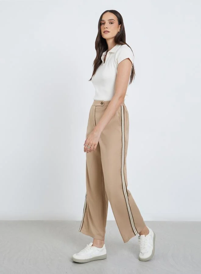 Styli Styli Mid Rise Straight Fit Ankle Length Pants