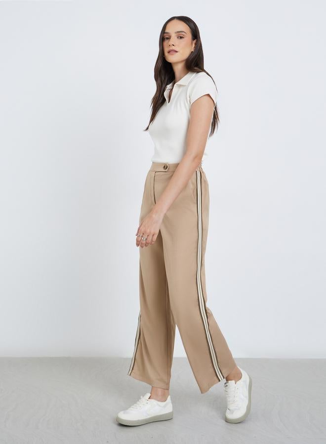 Styli Mid Rise Straight Fit Ankle Length Pants - Image 1