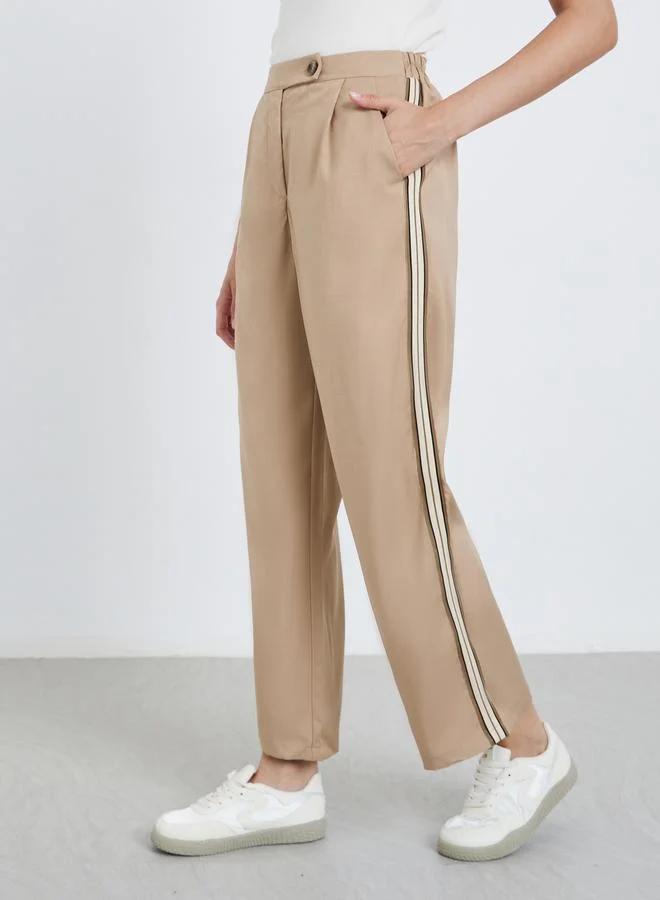 Styli Styli Mid Rise Straight Fit Ankle Length Pants