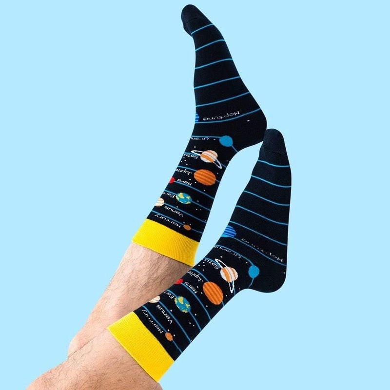 BISOUSOX Mens Dress Socks Funny Fun Colorful Crazy Funky Crew Socks for Men Novelty Happy Cotton Size 9-12 - Image 5