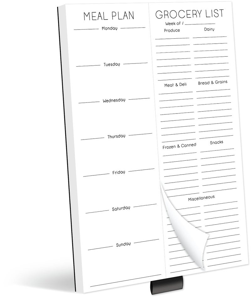 Evercio Meal Plan & Grocery List Magnetic Notepad for Refrigerator | For Shopping Lists Planner Organizer Memo Note Pad for Fridge | Kitchen Gift for Mother, Girlfriend | 7x10 Inches, 52 Sheets - Image 1