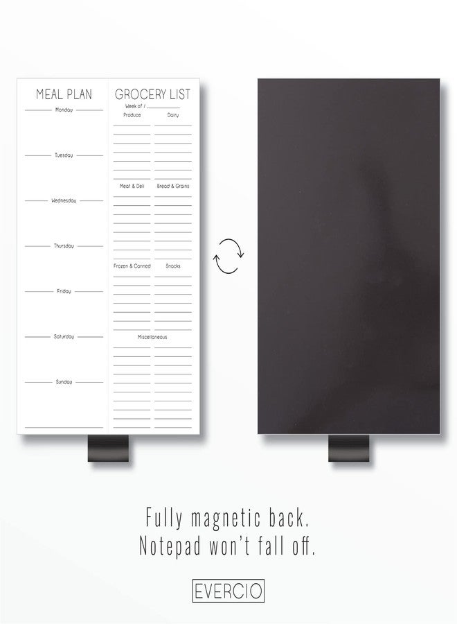 Evercio Meal Plan & Grocery List Magnetic Notepad for Refrigerator | For Shopping Lists Planner Organizer Memo Note Pad for Fridge | Kitchen Gift for Mother, Girlfriend | 7x10 Inches, 52 Sheets - Image 2