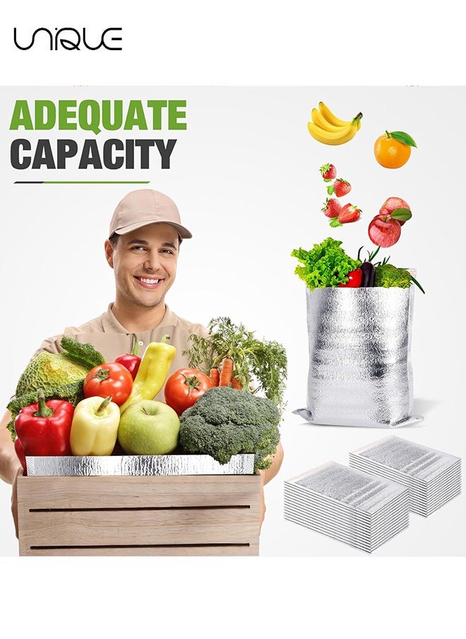 Reusable Insulation Bags Thermal Box Liners Metalized Box Liners Lunch Food Box Shopping Bag Shipping Bags Insulation Lining Waterproof Insulation Package (20 Pack,20*25cm)