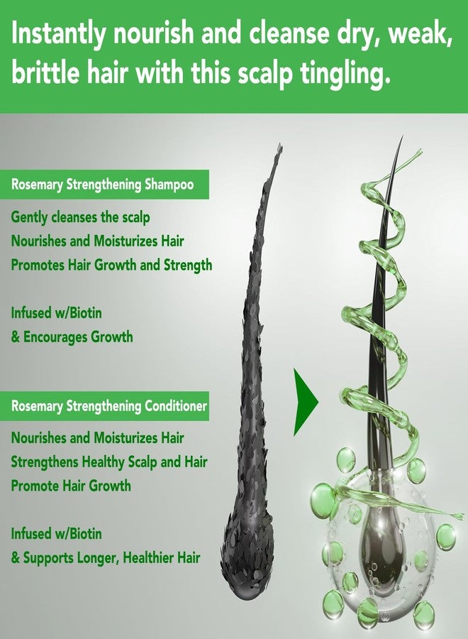 FSLHCY Rosemary Mint Shampoo and Conditioner set Infused with Biotin Promotes Hair Growth & Scalp Health, Strengthen Weak and Brittle Hair for All Hair Types - Image 3
