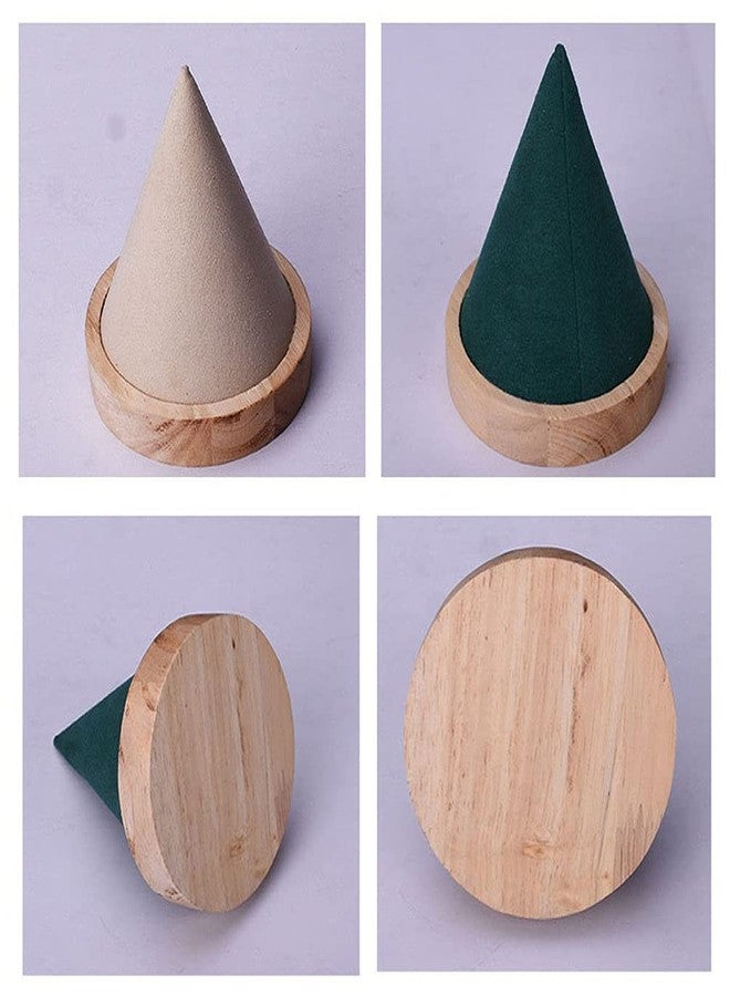 Teensery 1 Piece Wooden Cone Shaped Bracelet Display Holder Wood Bangle Watch Anklet Stand for Home Exhibition Retail Stores (Dark Grey) - Image 4