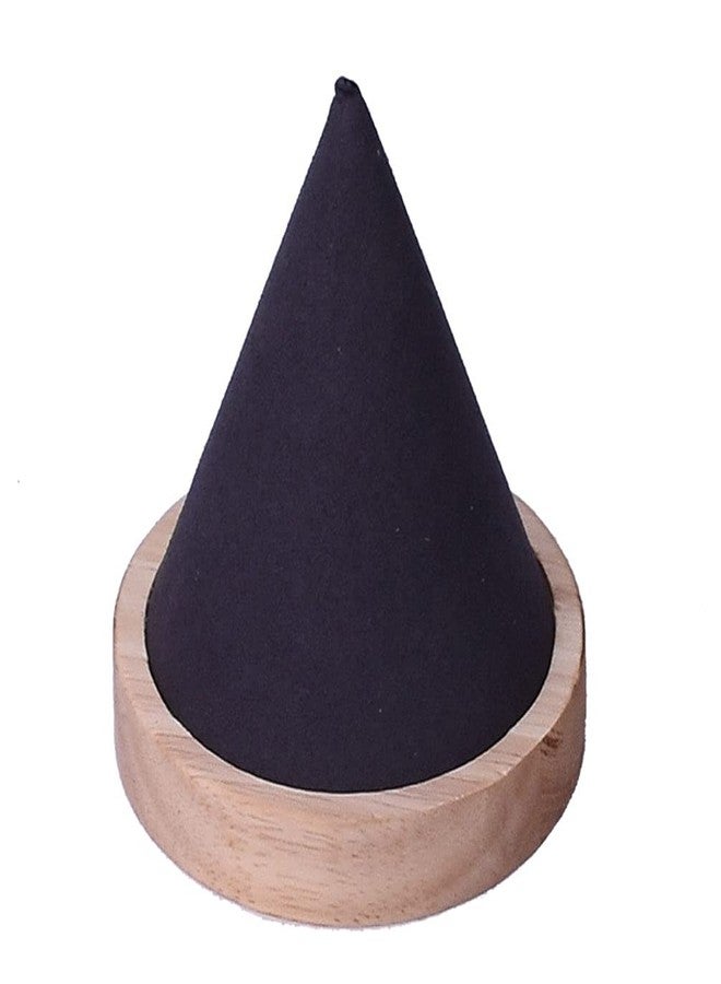 Teensery 1 Piece Wooden Cone Shaped Bracelet Display Holder Wood Bangle Watch Anklet Stand for Home Exhibition Retail Stores (Dark Grey) - Image 1