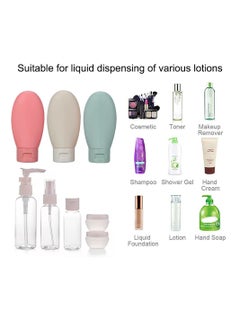KASTWAVE Travel Bottles for Toiletries 11 PCS Leak Proof, Refillable Squeezable Liquid Empty Containers Travel Containers with Bag  - Image 3