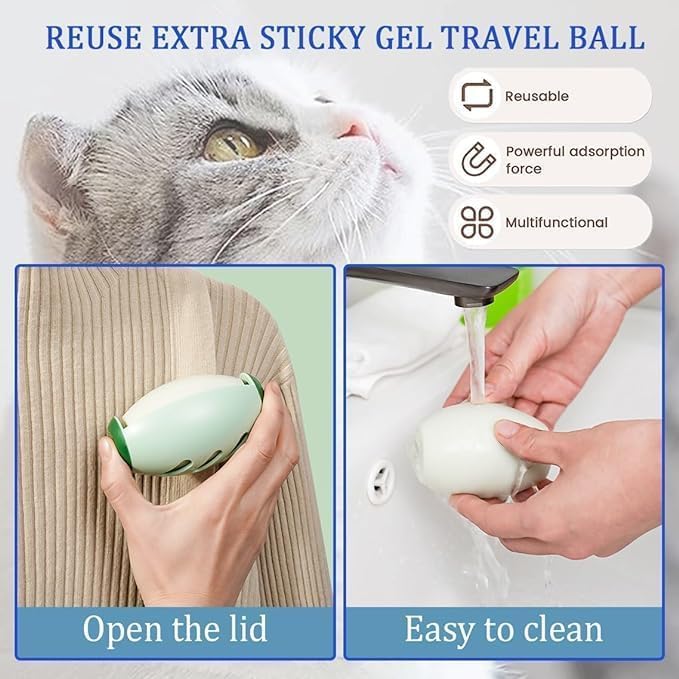 Washable Sticky Roller, Reusable Lint Rollers for Pet Hair, lint Remover for Clothes, Portable Home Travel Lint Roller, Super Sticky Lint Roller Ball for Plush Hair,Clothes Ball Remover,Dust(White) - Image 2