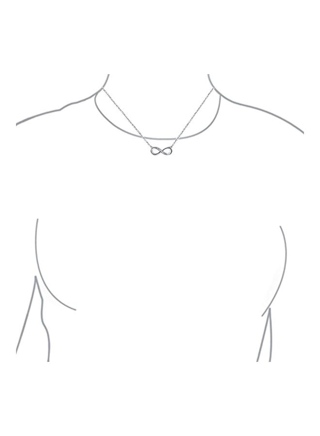 Alyashmac 925 Sterling Silver Cubic Zirconia Studded Love Infinity Pendant Necklace - Image 2