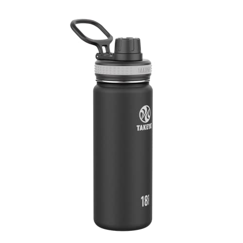 Takeya Originals Vacuum Insulated Stainless Steel Water Bottle 18 Ounce Black