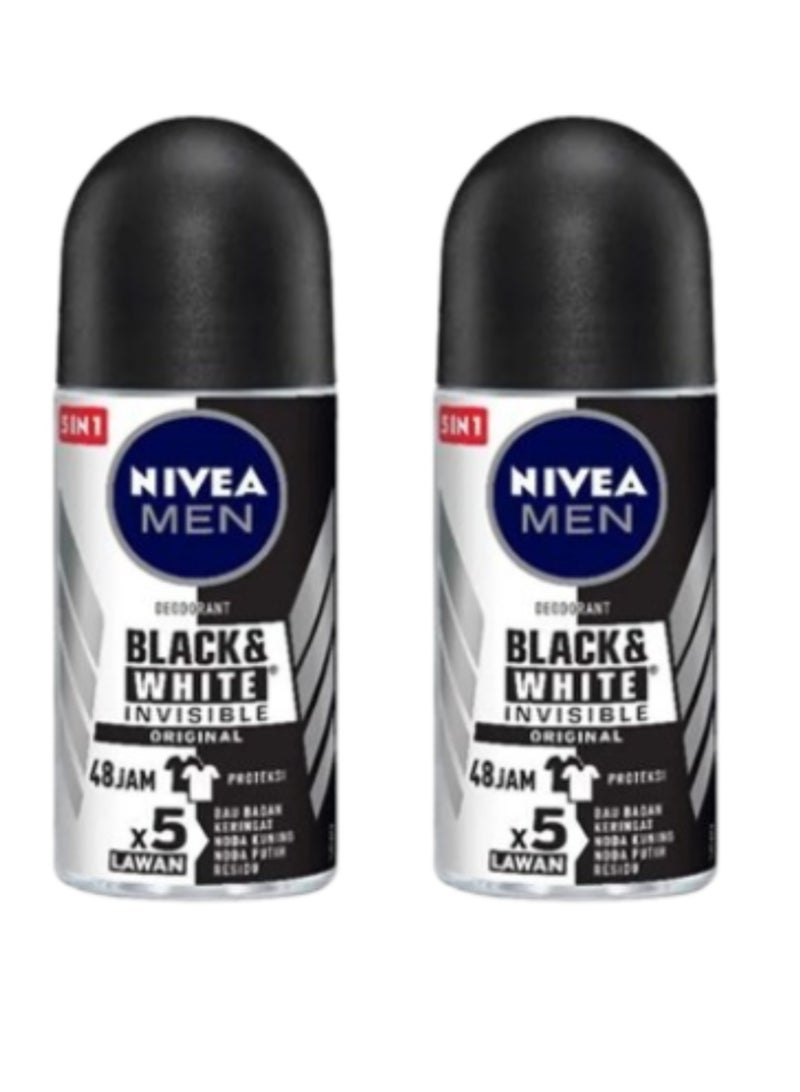 نيفيا أسود وأبيض إنفزيبل أوريجينال ٤٨ ساعة ٥٠ مل (عبوة من قطعتين) - Image 1