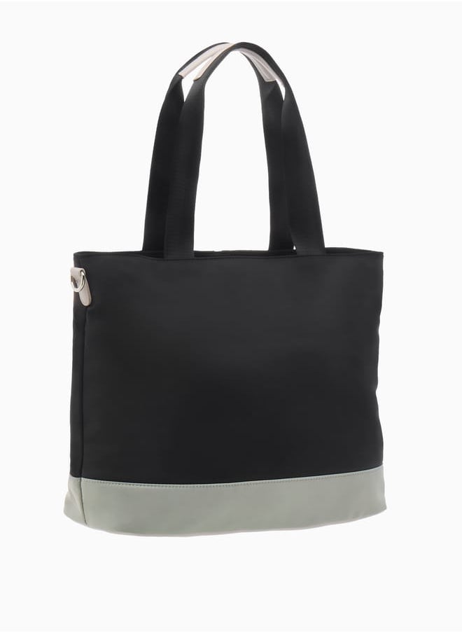 Lee Cooper Women Colourblock Tote Bag with Tassels and Zip Closure  - Image 3