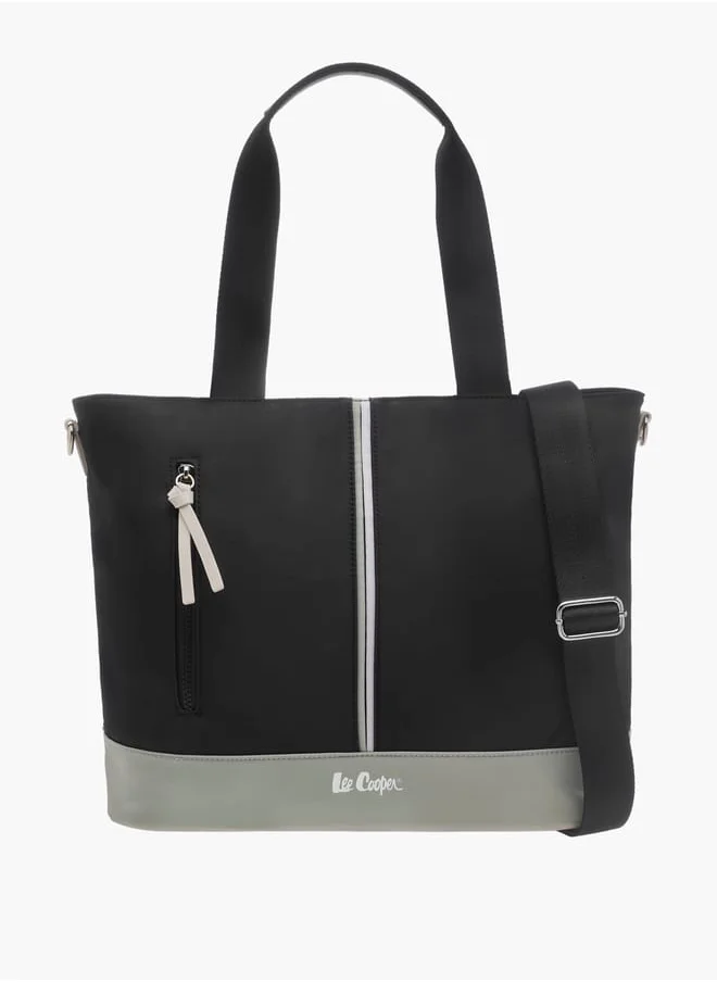 لي كوبر Women Colourblock Tote Bag with Tassels and Zip Closure