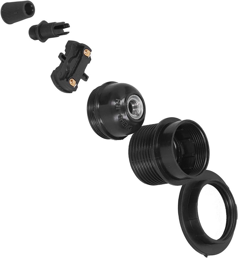 Shock rubber edge HEEPDD E27 Light Socket, Half Thread Screw Mouth Lamp Holder with Cord Buckle, High Strength PPA Plastic Shell, Conductive Copper Sheet, for E27 Light Bulbs Home Use All need matching options Diverse application fit Space saving design picks Classic trendy design picks Chemical free Compact design Durability enhanced Batch consistent craftsmanship Neat shape Field tested quality Precision made Repeated use friendly design Non sticky surface Any KSA address orderable Long term heavy use compatible Indoor outdoor all-purpose fit Pre-sale confirmed stock Tight fitted parts Stable base Quick assemble Changing environment compatible Global light sturdy raw material Trendy budget practical design Various size alternatives - Image 5