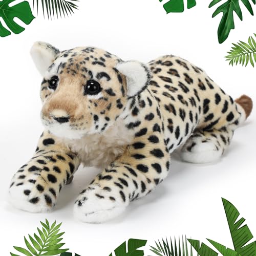 RoundFunny 15 Inch Stuffed Animal Leopard Easter Gifts Cheetah Plush Realistic Wild Jungle Animals Leopards Toys for Girls Boys Birthday Leopard - Image 1
