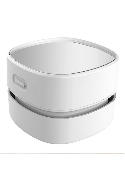 Desktop Vacuum Cleaner, Mini Table dust Sweeper Energy Saving,High Endurance up to 90 mins,Cordless&360º Rotatable Design for Keyboard/Home/School/Office(White)