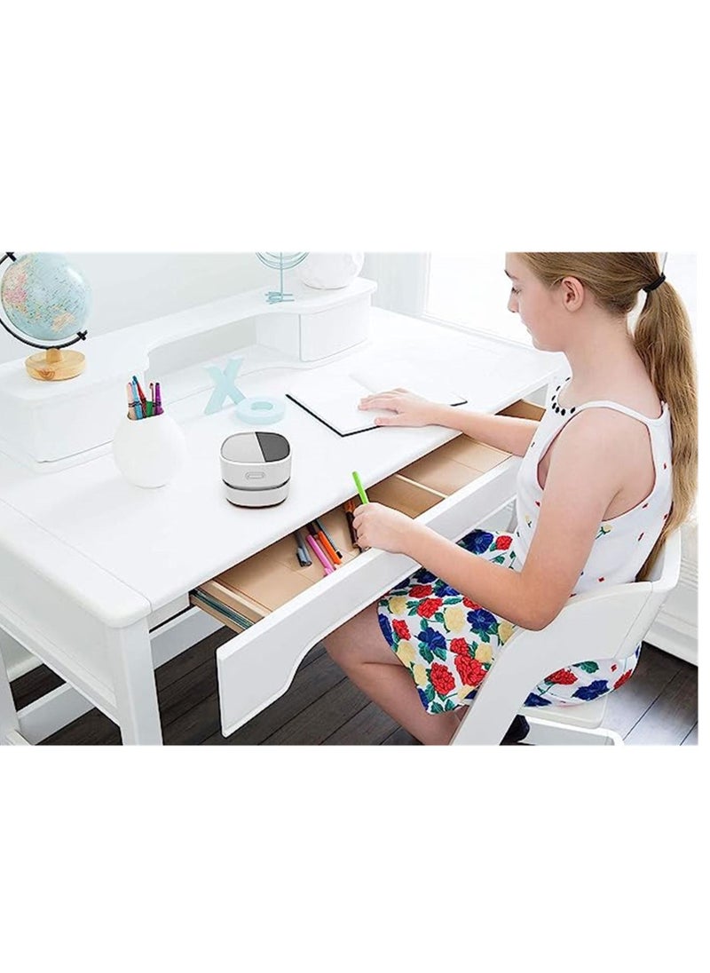 Desktop Vacuum Cleaner, Mini Table dust Sweeper Energy Saving,High Endurance up to 90 mins,Cordless&360º Rotatable Design for Keyboard/Home/School/Office(White)