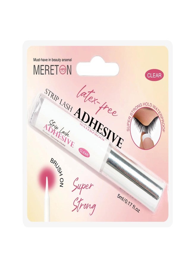 MERETON Eyelash Glue for False Eyelashes - Super Strong Hold Clear Waterproof Long-Lasting Strip Lash Glue Fast Drying Eyelash Adhesive 5ml/0.17oz White - Image 1