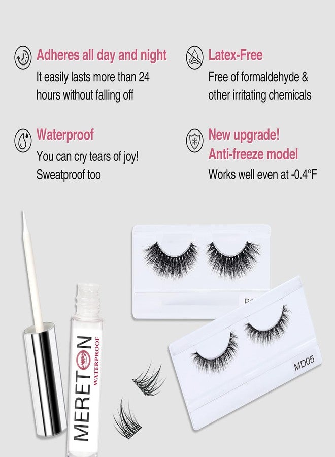 MERETON Eyelash Glue for False Eyelashes - Super Strong Hold Clear Waterproof Long-Lasting Strip Lash Glue Fast Drying Eyelash Adhesive 5ml/0.17oz White - Image 3